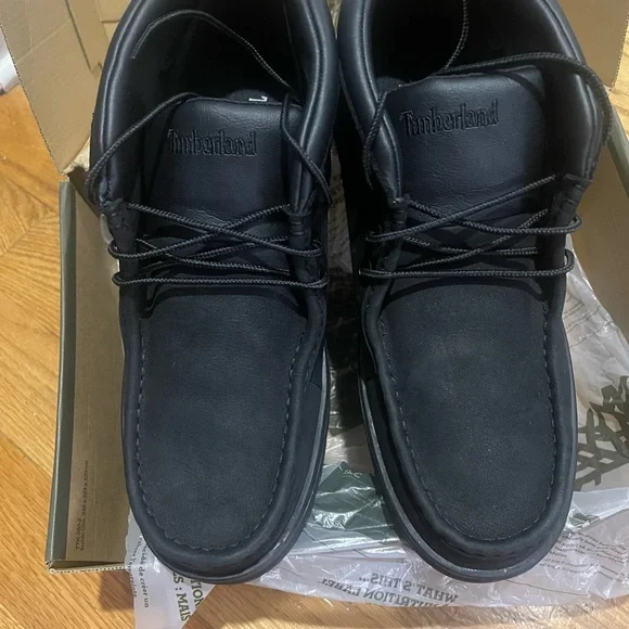 Brand New Timberland Moccasin Chukka Boot Shoes Nubuck Black Sz 10.5 Timberland Chukka Boots Mens 10.5 Black Lace Ip Chunky 41050  main image 2